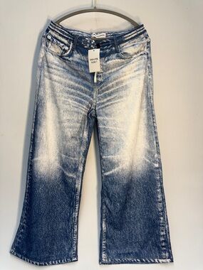 Mila Rose “Rosa Bella” Wide Leg Jeans – Y2K Acid Wash (Size L) NEW WITH TAGS